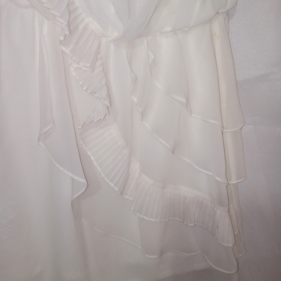 BCBGeneration Strapless White Tiered Ruffle Dress NWT Womens Size M Cocktail - Picture 3 of 13